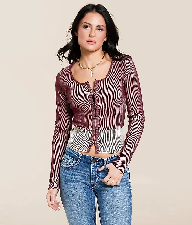 Contrast Ribbed Top