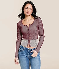 Contrast Ribbed Top