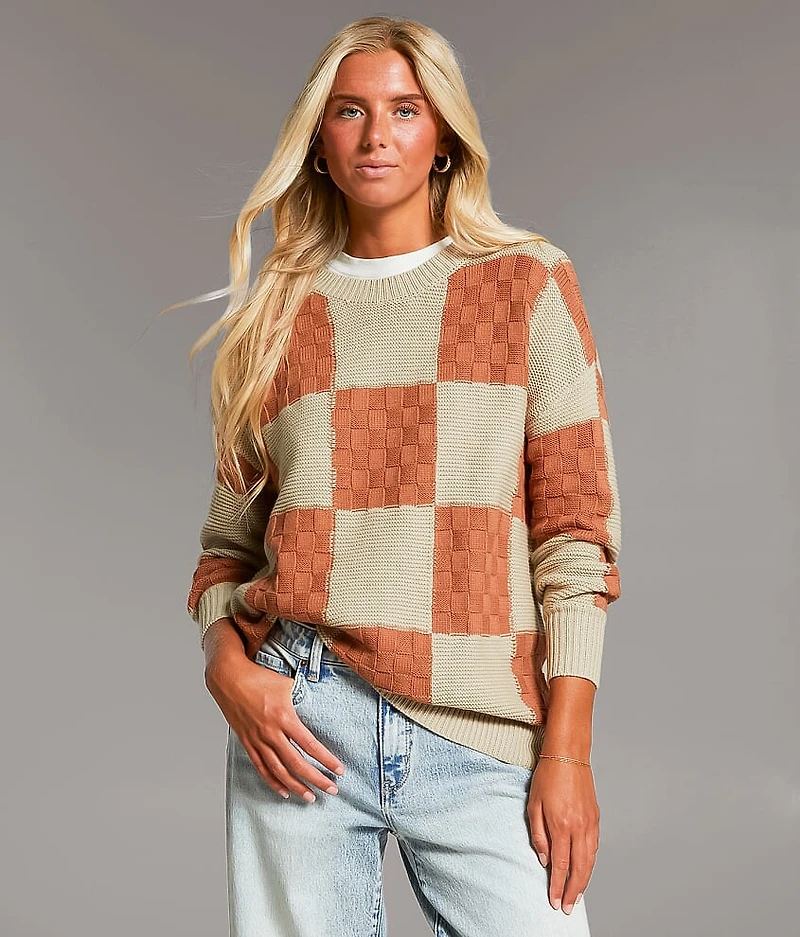 Checkered Knit Sweater