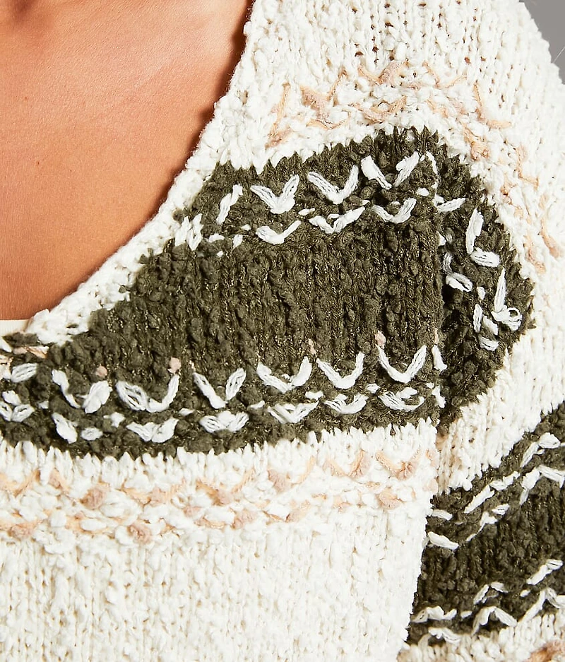 Striped Nubby Sweater