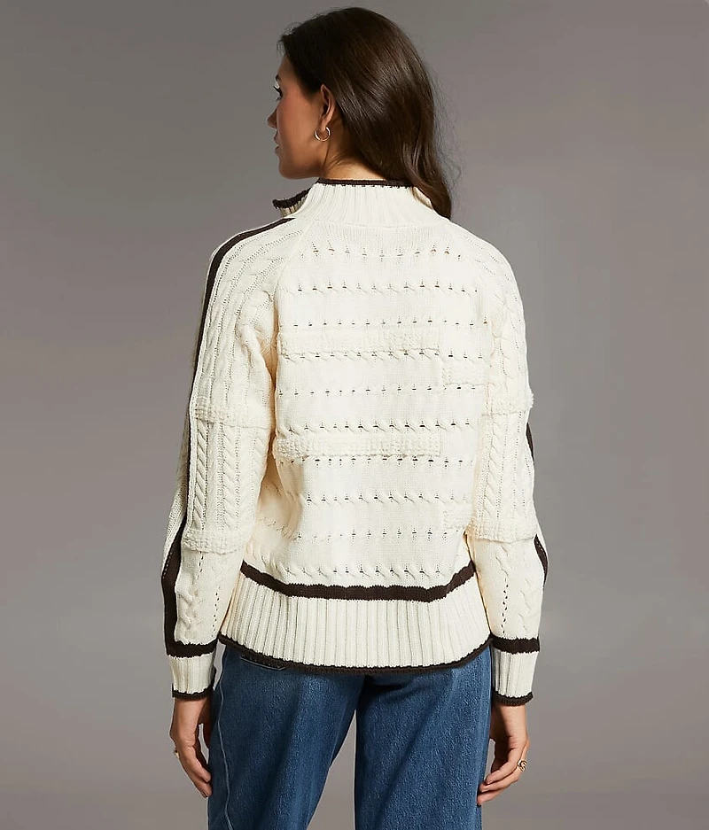Prep Edit - Mixed Cable Knit Sweater