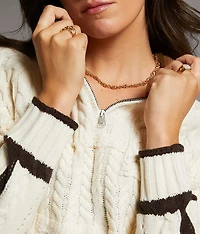 Prep Edit - Mixed Cable Knit Sweater