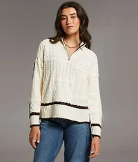 Prep Edit - Mixed Cable Knit Sweater