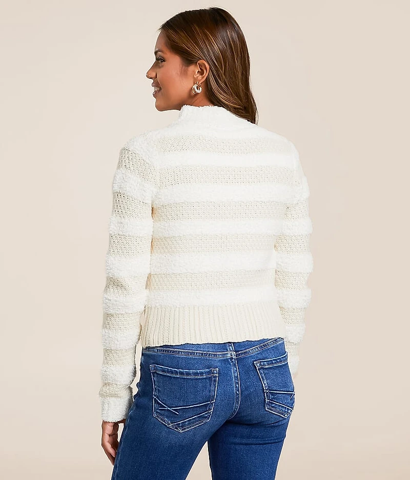 Tonal Striped Cardigan Sweater