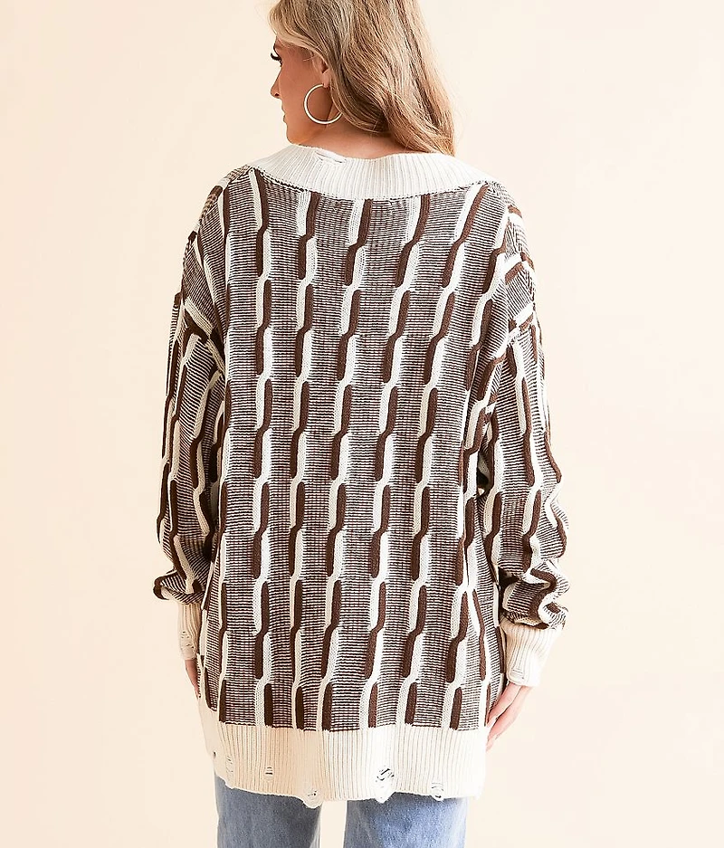 Oversized Cable Tunic Sweater