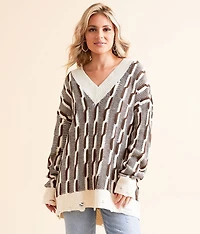 Oversized Cable Tunic Sweater