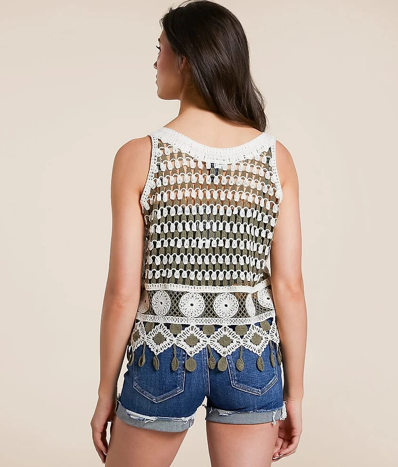 Crochet Sweater Knit Tank Top