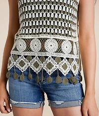 Crochet Sweater Knit Tank Top