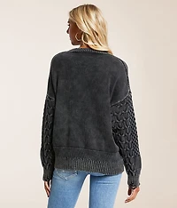 Cable Knit Destructed Sweater