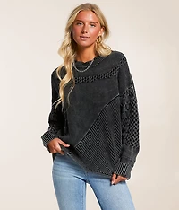 Cable Knit Destructed Sweater