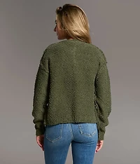 Nubby Textured Cardigan Sweater