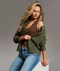 Nubby Textured Cardigan Sweater