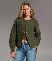 Nubby Textured Cardigan Sweater
