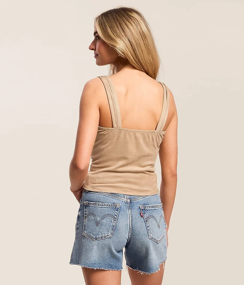 Ruffle Lace Cropped Tank Top