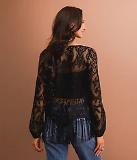 Lace Fringe Top