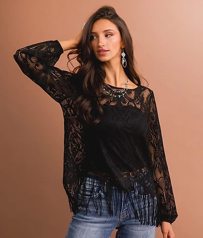 Lace Fringe Top