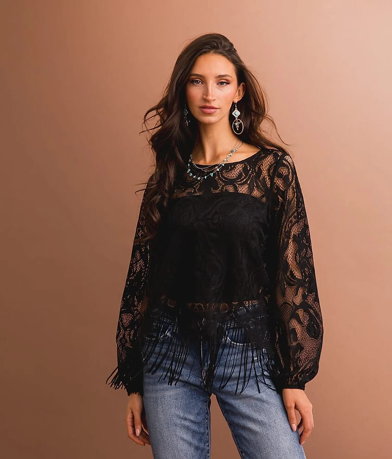 Lace Fringe Top