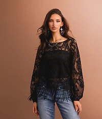 Lace Fringe Top