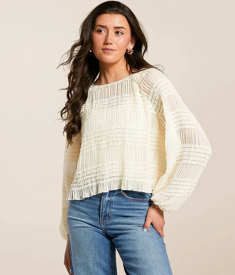 Ruffle Pleated Top