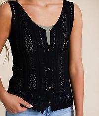 Pointelle Sweater Tank Top