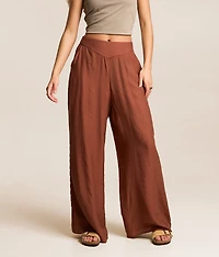 Textured Wide Leg Pant