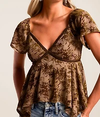 Flocked Mesh Top