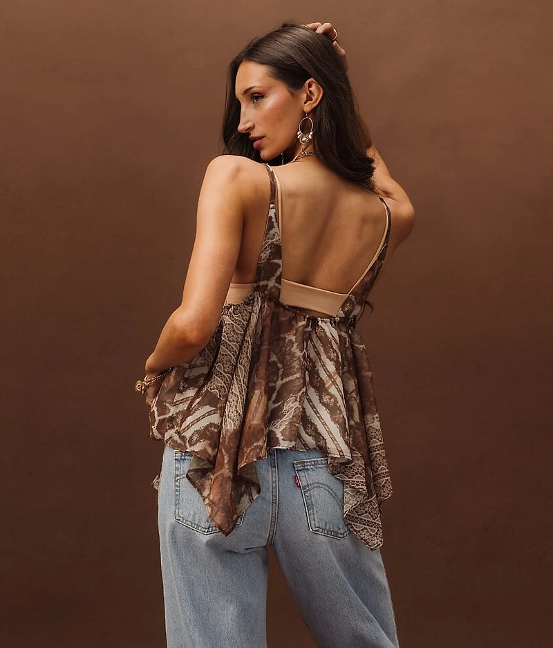 Studded Chiffon Tank Top