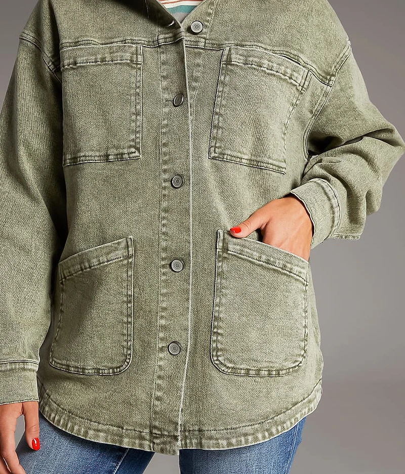 Washed Denim Barn Stretch Jacket