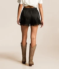 Satin Eyelash Lace Short