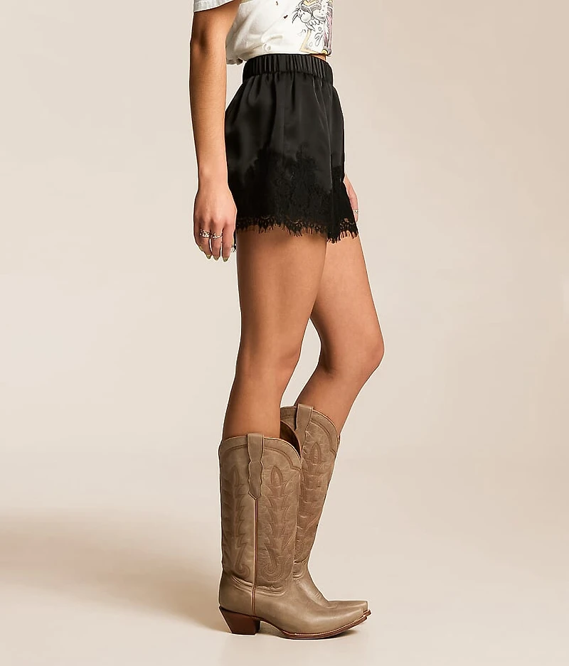 Satin Eyelash Lace Short