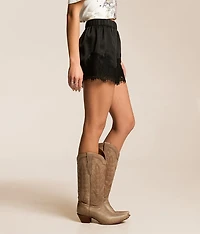 Satin Eyelash Lace Short