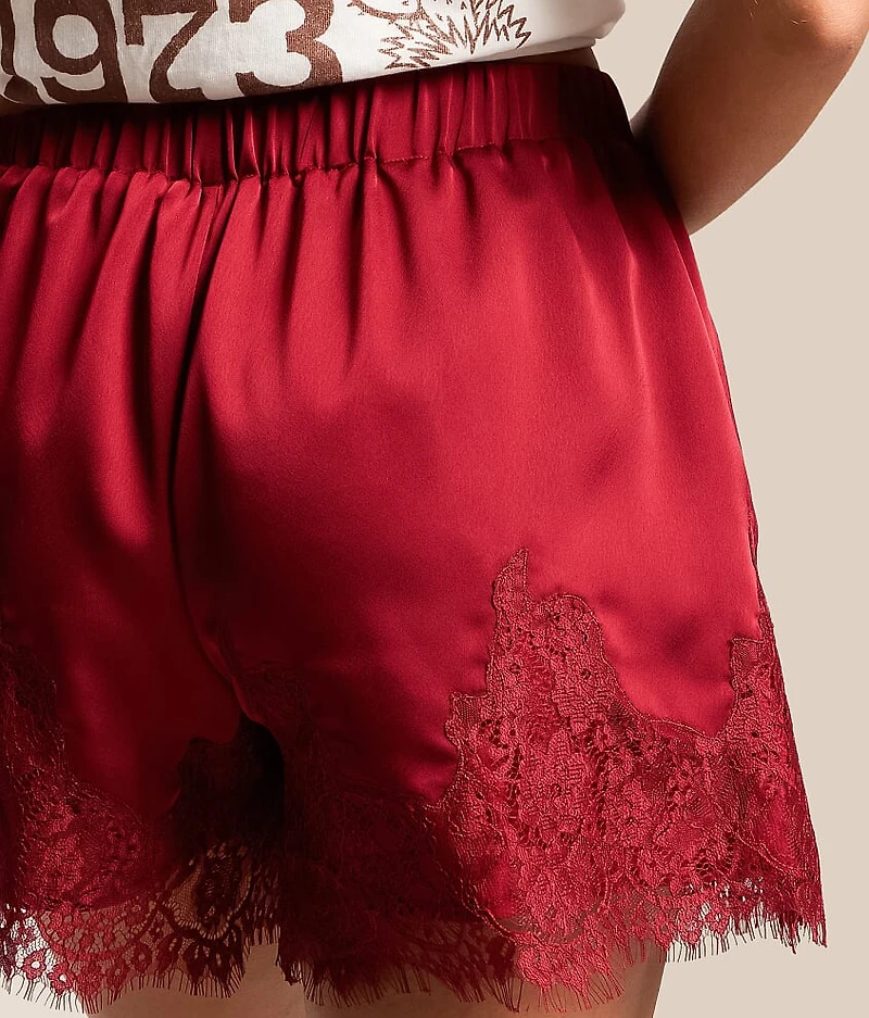 Satin Eyelash Lace Short