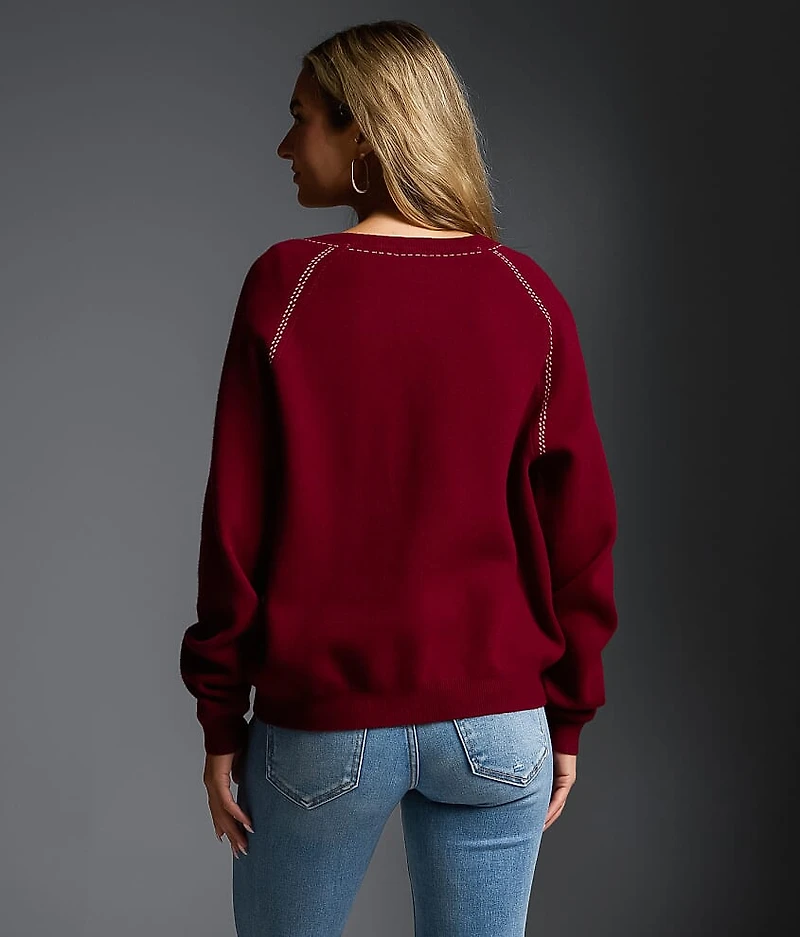 Refined Edit - Embroidered Cardigan Sweater