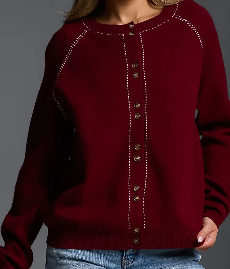 Refined Edit - Embroidered Cardigan Sweater