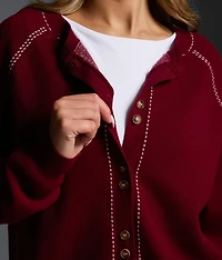 Refined Edit - Embroidered Cardigan Sweater