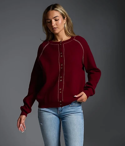 Refined Edit - Embroidered Cardigan Sweater