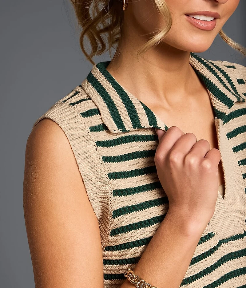 Striped Sweater Tank Top