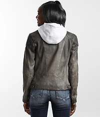 Casha Hooded Leather Jacket