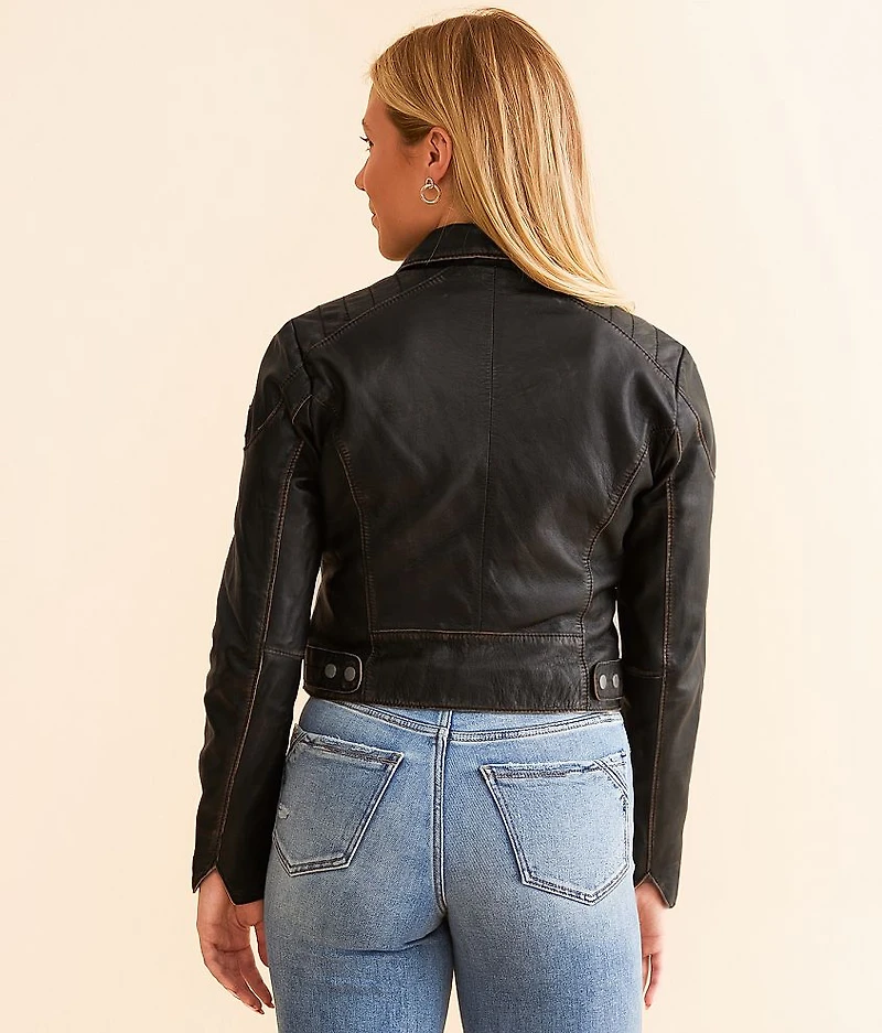 Reanon Cropped Leather Jacket