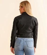 Reanon Cropped Leather Jacket