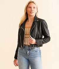 Reanon Cropped Leather Jacket