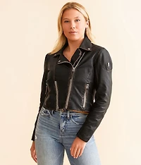 Reanon Cropped Leather Jacket