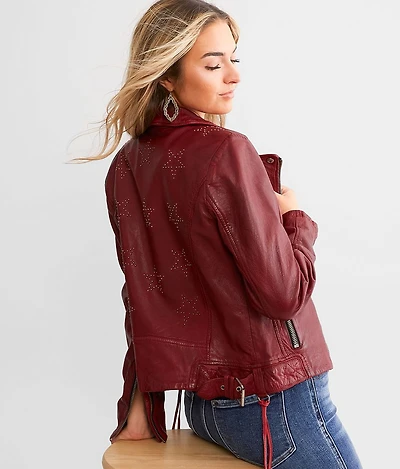 Wani Star Studded Leather Jacket