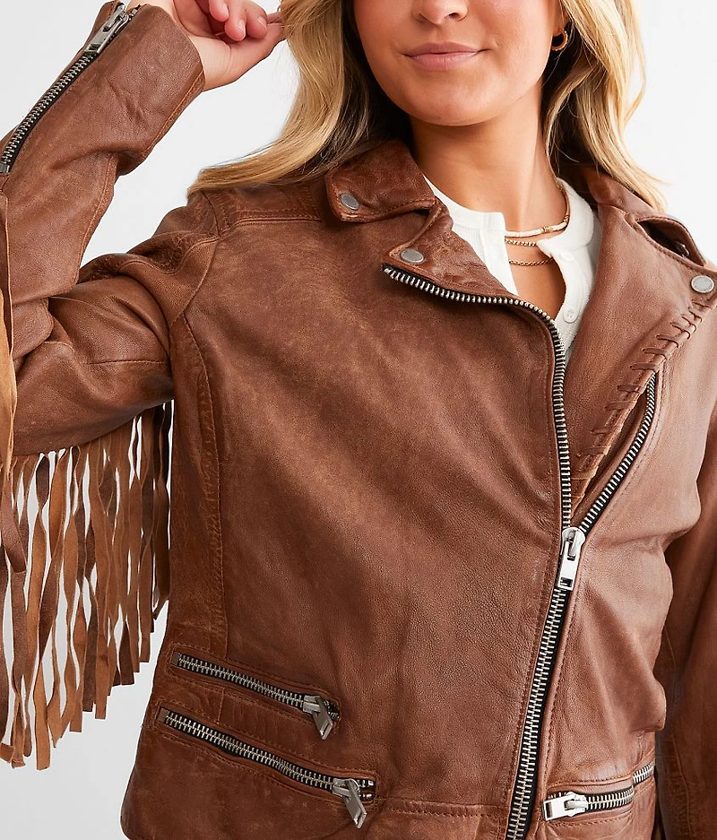 Leather Fringe Jacket