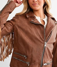 Leather Fringe Jacket