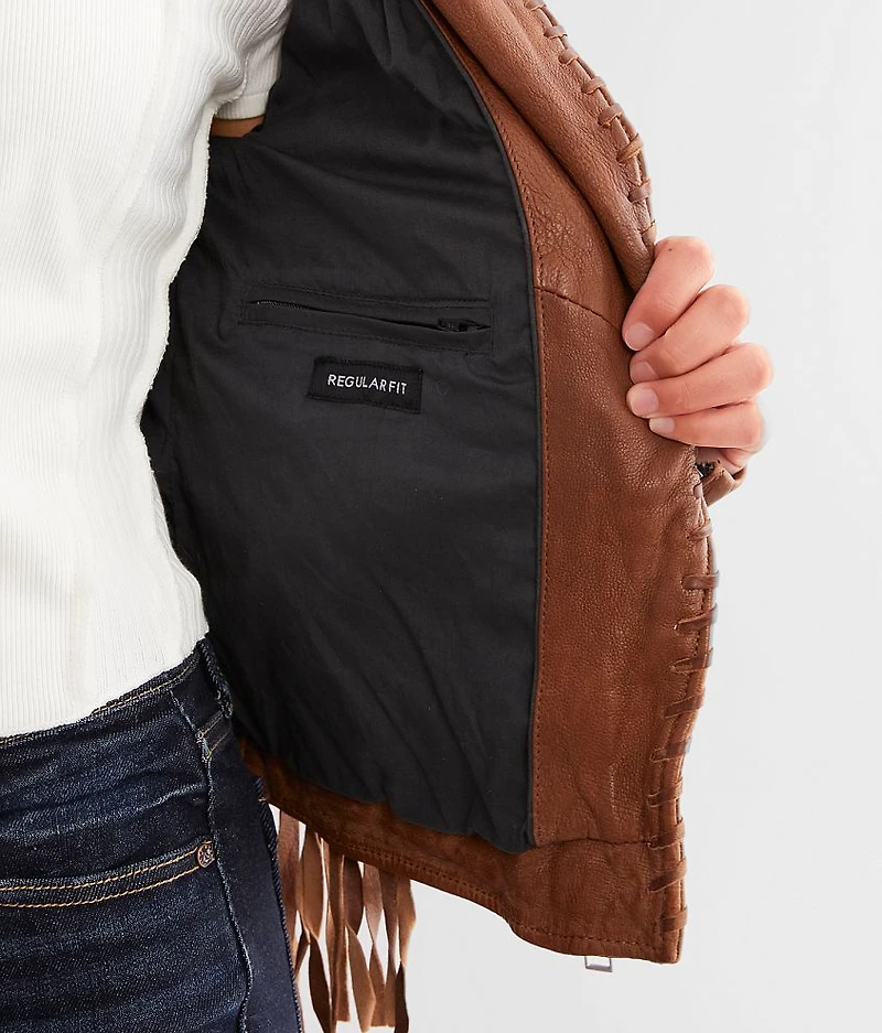 Leather Fringe Jacket