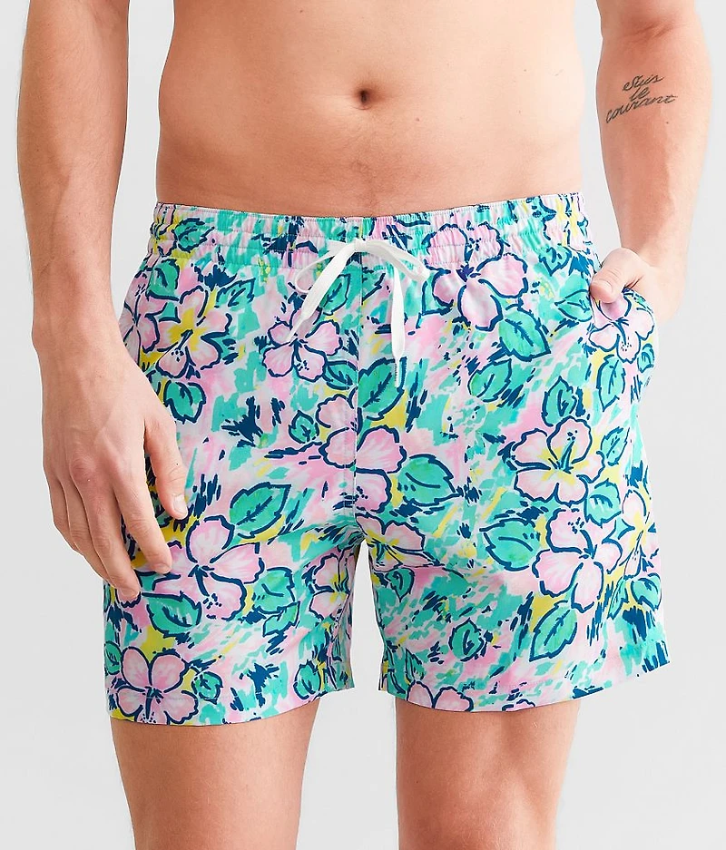 The Vacation Blooms Stretch Swim Trunks