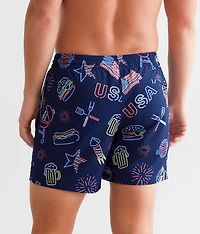 The Patriotic Lights Stretch Swim Trunks