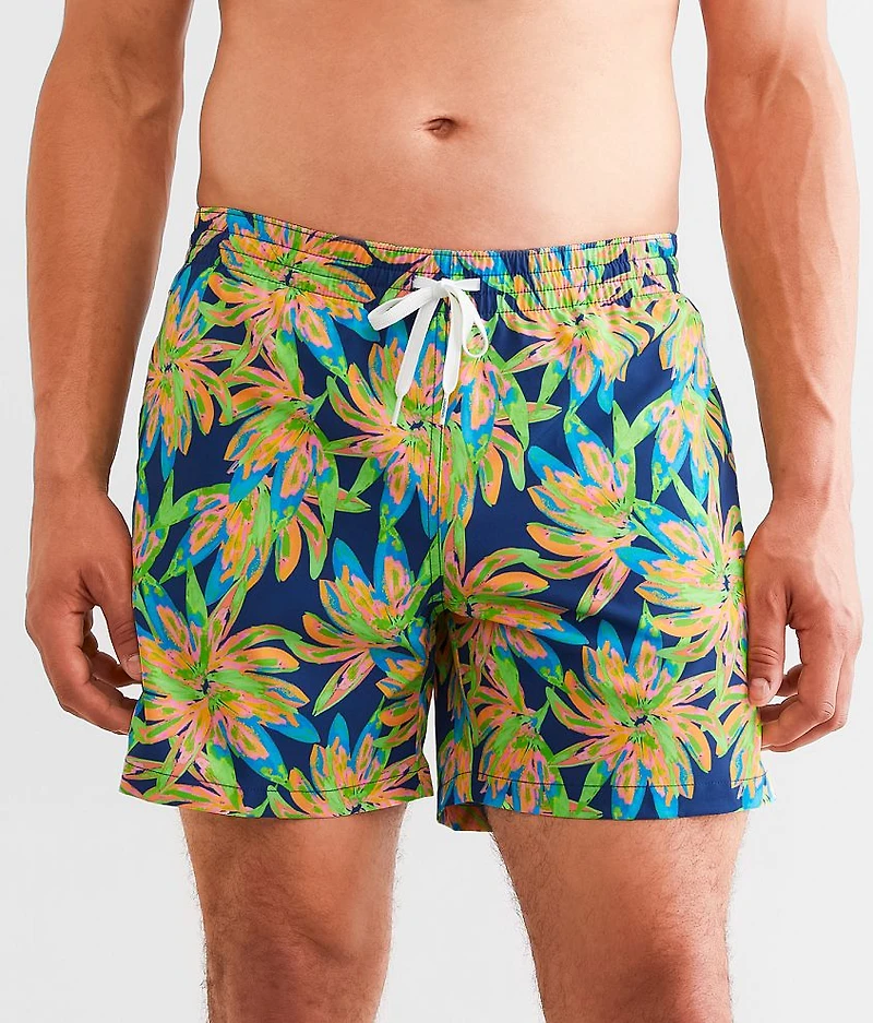 The Ocean Flowers Stretch Swim Trunks