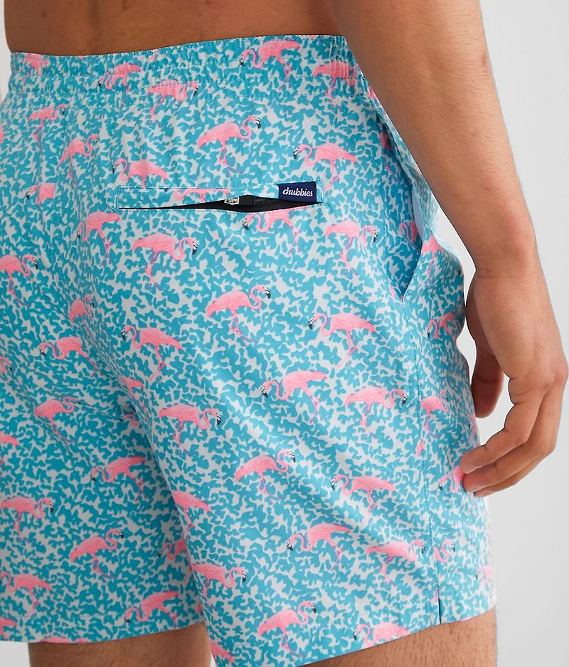 The Domingos Are Flamingos Stretch Swim Trunks